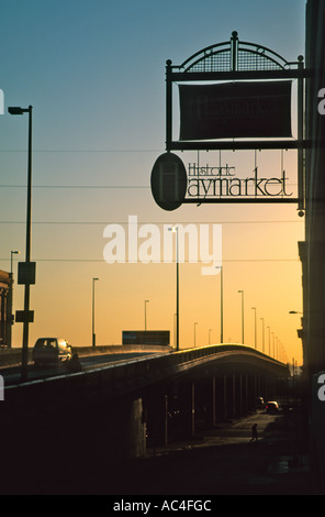 Die Haymarket-Altstadt in Lincoln, Nebraska. Stockfoto