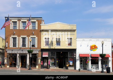 Georgetown Street Läden in der Nähe von Washington DC USA Stockfoto