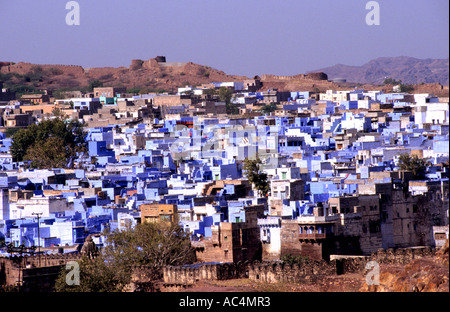 Indien Rajasthan Jodhpur Asia Shops Basar Marktplatz der Stadt blau Stockfoto