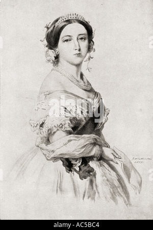 Queen Victoria, 1819 - 1901, hier in 1855 gesehen. Von einem Porträt von F Winterhalter Stockfoto
