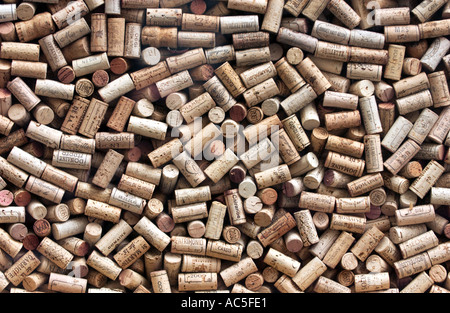 Korken von Weinflaschen Stockfoto