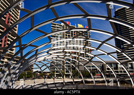 Webb-Brücke in Melbourne Victoria Australien in Melbourne Docklands gelegen. Stockfoto