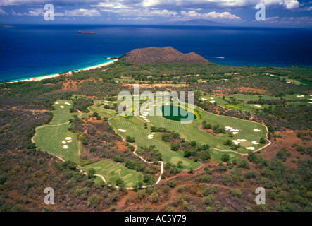 Makena Golf, Golfplatz, Golf, Strand, oneloa, makena, Maui, Maui Island, Insel Maui, Hawaii, United States Stockfoto