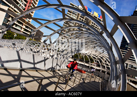 Webb-Brücke in Melbourne Victoria Australien in Melbourne Docklands gelegen. Stockfoto