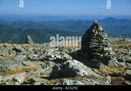 Cairns auf Mount Washington Stockfoto