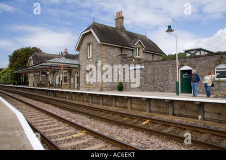 Grange über Sands Eisenbahn Station Cumbria England Stockfoto