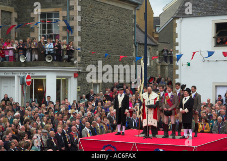 Selkirk gemeinsame Reiten Standartenträger Rückkehr Burgh Flagge Provost Stockfoto