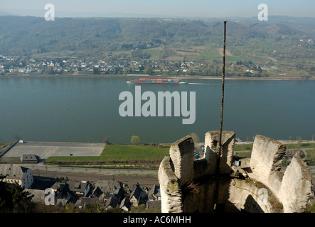 Blick von der Marksburg Burg Braubach am Rhein, Deutschland, stammt aus dem 13.. C. Stockfoto