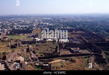 EINE ANSICHT VON GOLCONDA FORT VOM DURBAR HALL ANDHRA PRADESH Stockfoto