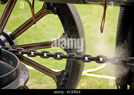 Nahaufnahme des altmodischen Dampflokomotive Stockfoto
