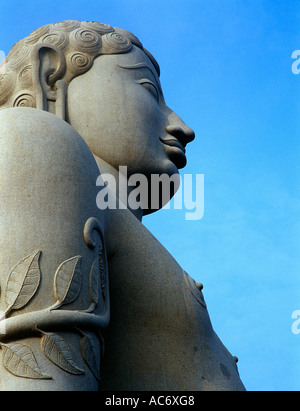 STATUE VON GOMATESHWARA IN SHRAVANABELAGOLA KARNATAKA Stockfoto