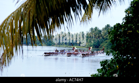 SNAKE BOAT RACE VON KUTTANAD, ALAPPUZHA Stockfoto