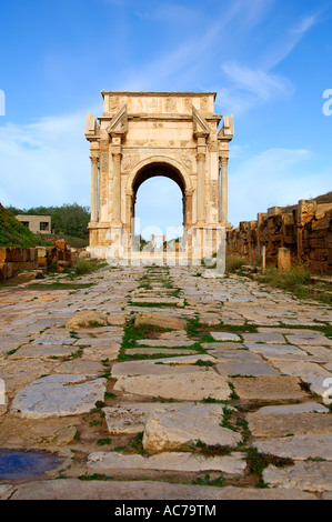 Bogen des Septimus Severus Leptis Magna Libyen Stockfoto