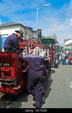 Dampflok-Enthusiasten treffen Sie auf die jährliche Trevithick Day Feierlichkeiten in Camborne, Cornwall, england Stockfoto