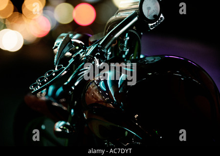 Detail custom Chopper in der Nacht Stockfoto