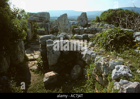 Ruinen der Ta Hagrat Tempel in Mgarr auf Malta ca. 2850 v. Chr. Stockfoto