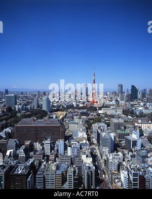 Skyline von Tokyo mit Tokyo Tower Stockfoto
