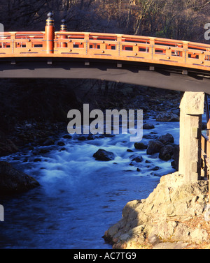 Shinkyo Heilige Brücke Nikko. Einer der drei berühmtesten Brücken Japans. Stockfoto