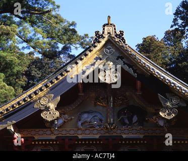 Dach-Detail im Nikko Geschichtliches, Nikko, Japan Stockfoto