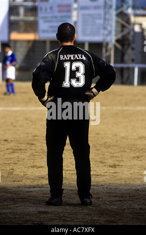 Torwart, ein Amateur-Fußball Spiel, Barcelona, Spanien. Stockfoto