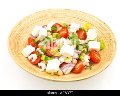 Garnelen und Kichererbsen Salat Stockfoto