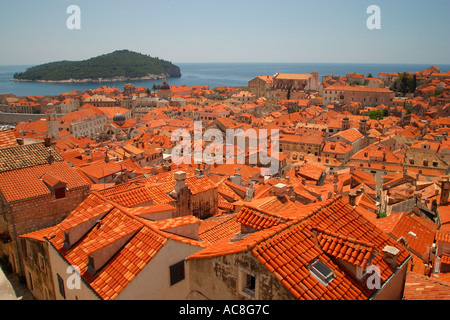 Stadt-Wände der Altstadt Dubrovnik Kroatien Hrvatska Stockfoto