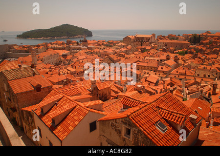 Stadt-Wände der Altstadt Dubrovnik Kroatien Hrvatska Stockfoto