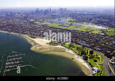 Marina St Kilda Port Phillip Bay Melbourne Victoria Australien Antenne Stockfoto