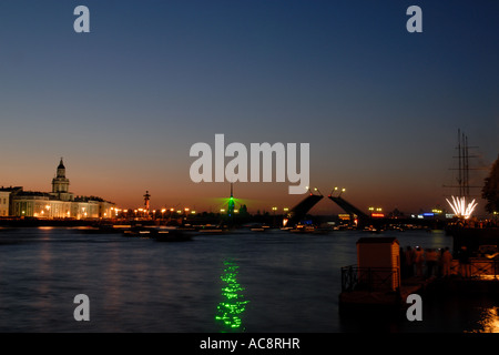 Skyline während der weißen Nächte von Sankt Petersburg Stockfoto