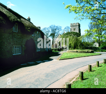 Kirche und strohgedeckten Hütte St Hilary Vale von Glamorgan-Süd-Wales Stockfoto