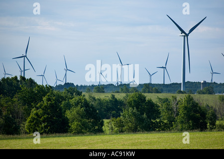 Maple Ridge Wind Farm Windkraftanlagen auf Tug Hill Plateau Lewis County New York in der Nähe von Watertown Stockfoto