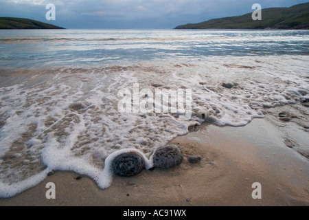 Westlichen Strand des Isthmus auf Vatersay, äußeren Hebriden Stockfoto