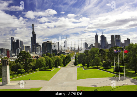 Blick aus dem Heiligtum der Erinnerung Melbourne Victoria Australien Stockfoto