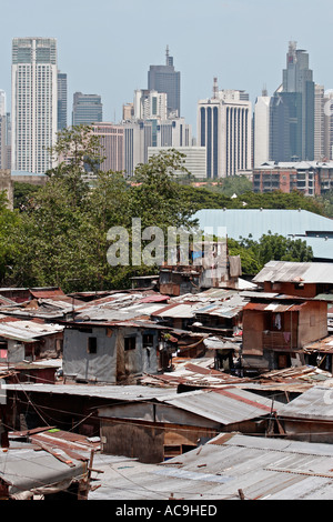 Skyline von Manila und squatter Camps Guadalupe, Manila, Philippinen Stockfoto