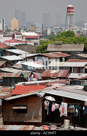 Skyline von Manila und Hausbesetzer Guadelupe Manila Stockfoto