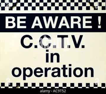 CCTV-Zeichen. Werden Sie bewusst CCTV Betrieb anmelden Stockfoto