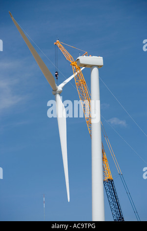 Kran-Installation Propeller, Generator, Windrad, Oregon Stockfoto