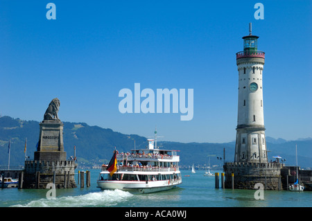 Lindau Hafen, Bodensee, Bayern, Deutschland, Europa Stockfoto