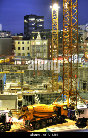 Baustelle des riesigen Einkaufszentrums "Limbecker Platz" von deutschen Karstadt, Essen, Nordrhein-Westfalen, Deutschland Stockfoto