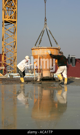 Betonwerk auf einer Baustelle, Essen, Nordrhein-Westfalen, Deutschland Stockfoto
