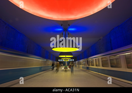 U-Bahnhof Westfriedhof in München, Bayern, Deutschland Stockfoto