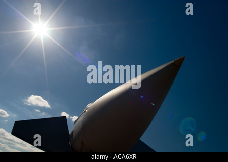 Bugnase des Eurofighter Typhoon vor blauem Himmel Stockfoto