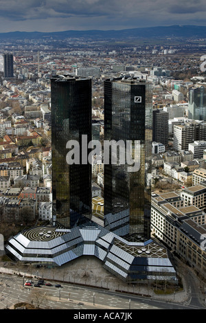 Die Zwillingstürme der Deutschen Bank, Frankfurt am Main, Hessen, Deutschland Stockfoto