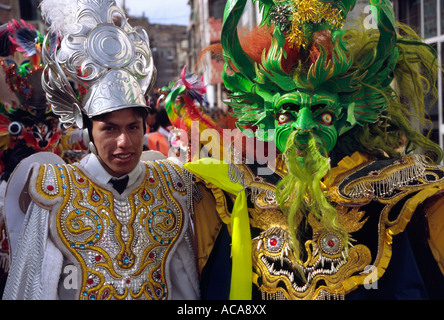 Folkloristische Tänzer - Puno Week-Festival, Puno, PERU Stockfoto