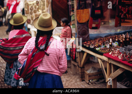 Quechua-Frauen - Pisac, Urubamba-Tal, PERU Stockfoto