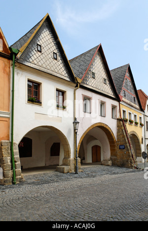 Historische alte Stadt Ustek, Nord-Böhmen, Tschechische Republik Stockfoto