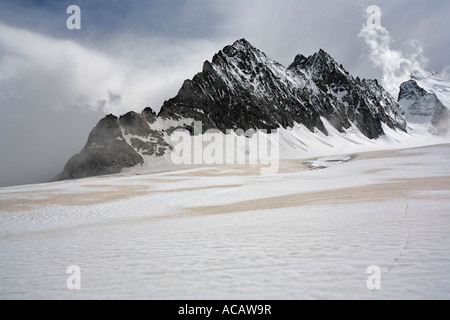 Barre des Ecrins 4,102 m, Glacier Blanc, Provence-Alpes-Cote de Azur Hautes-Alpes, Frankreich Stockfoto