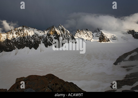 Barre des Ecrins 4,102 m, Glacier Blanc, Provence-Alpes-Cote de Azur Hautes-Alpes, Frankreich Stockfoto