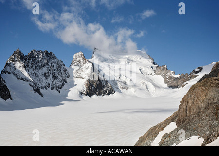 Barre des Ecrins 4,102 m, Glacier Blanc, Provence-Alpes-Cote de Azur Hautes-Alpes, Frankreich Stockfoto