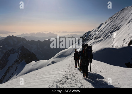 Barre des Ecrins 4,102 m, Glacier Blanc, Provence-Alpes-Cote de Azur Hautes-Alpes, Frankreich Stockfoto